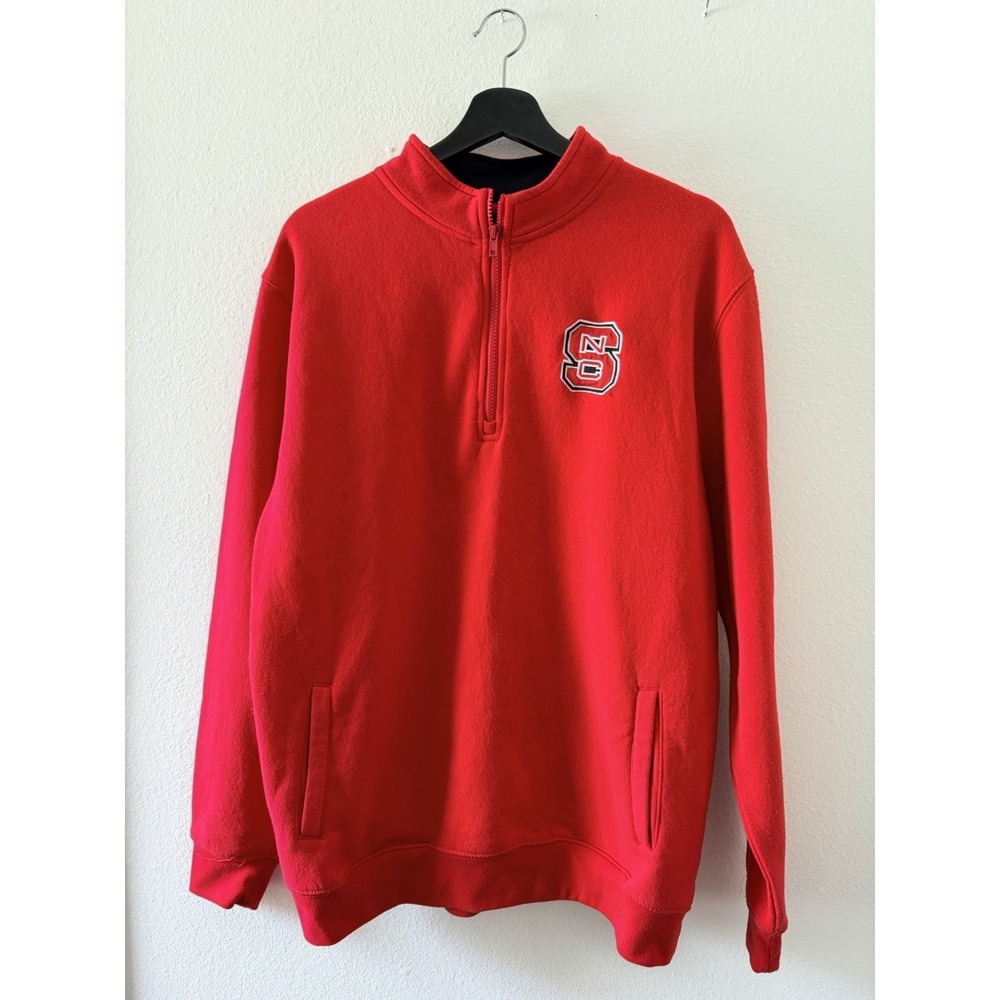 Colosseum NC State Wolfpack 1/4 Zip Pullover Sweatshirt Men's L Large Red